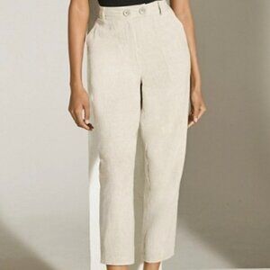 Just Fab Kelly Rowland high rise tapered pants linen blend Medium